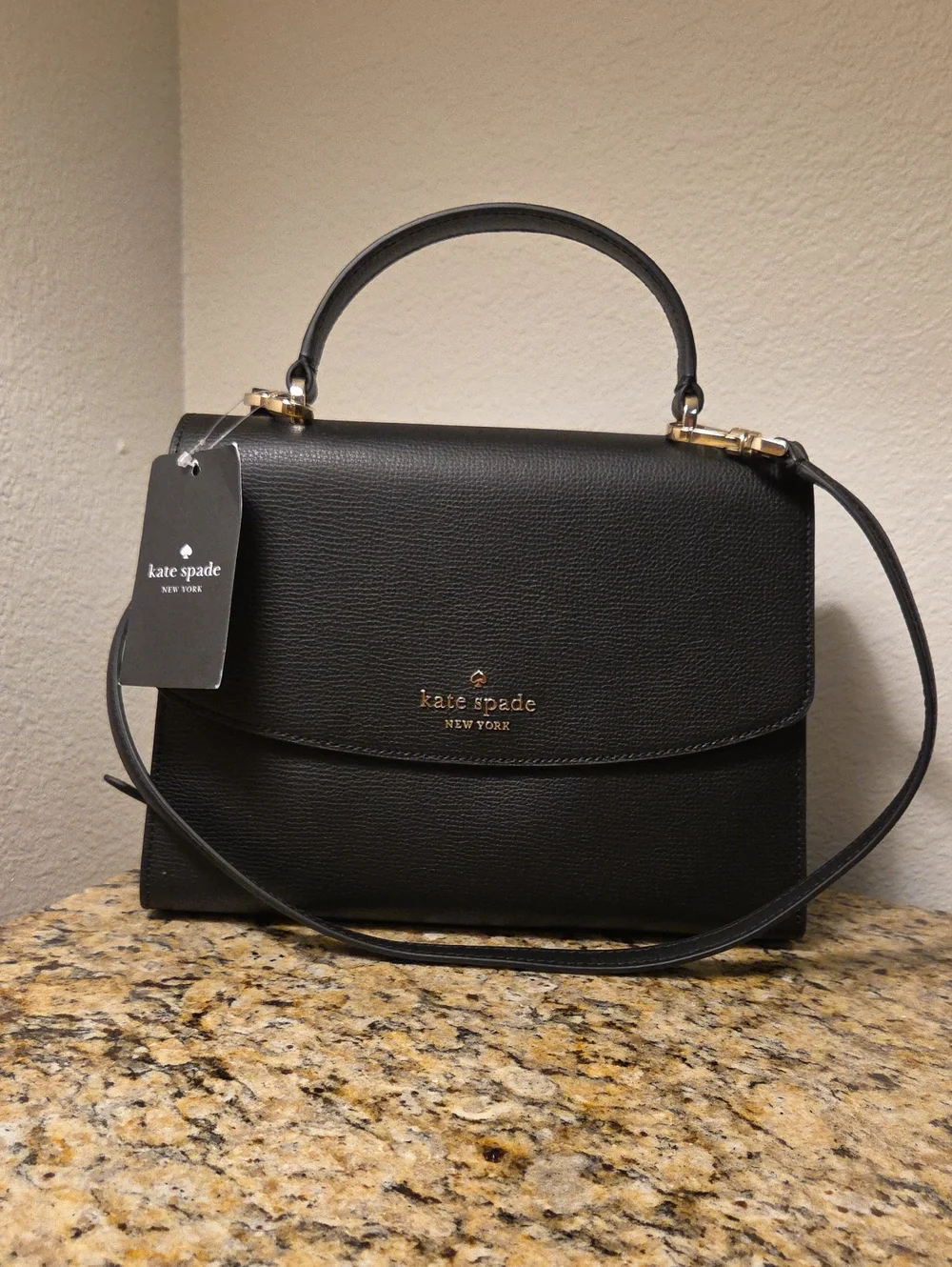 kate spade New York Darcy Top Handle Satchel In Black Leather.